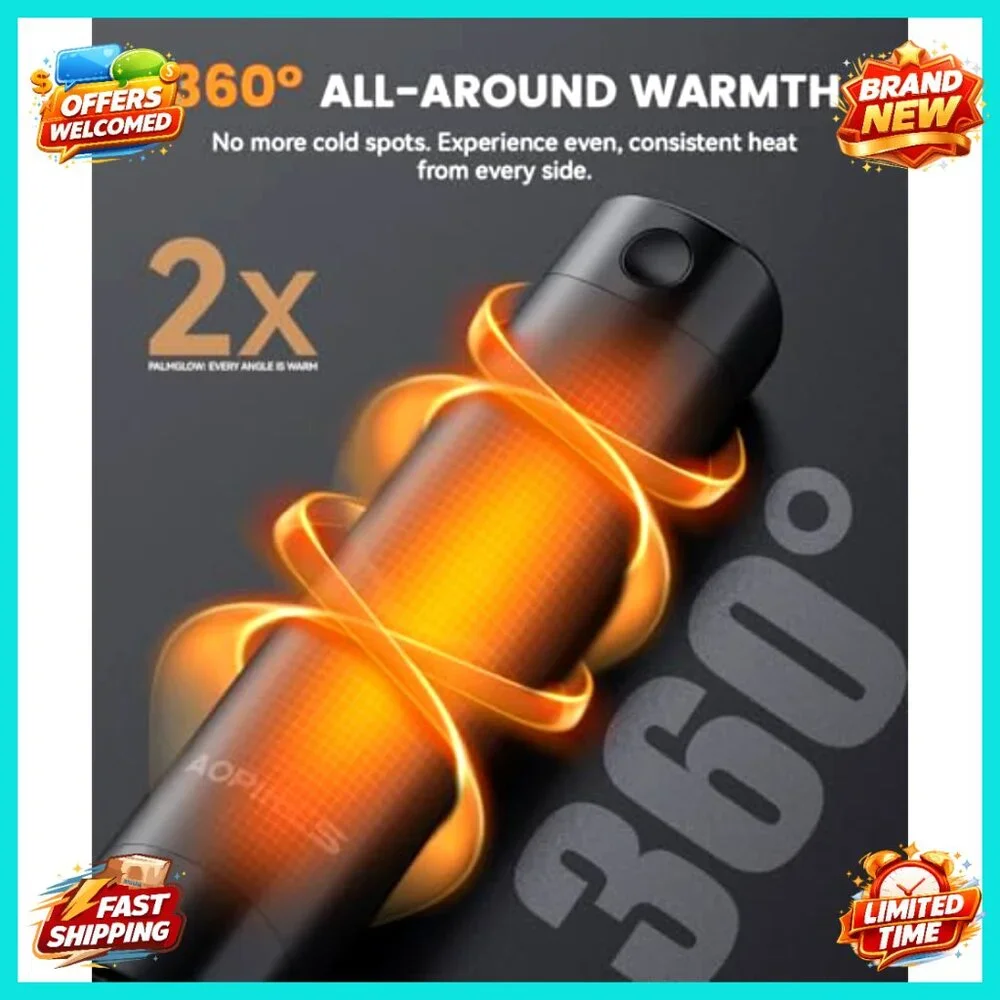 Rechargeable Hand Warmers 2 Pack, 5000mAh Battery, 3 Heat Settings, Portable - Picture 2 of 6
